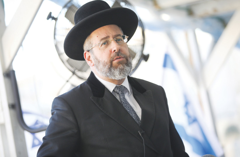 Chief Ashkenazi Rabbi David Lau.  (photo credit: NOAM REVKIN FENTON / FLASH 90)