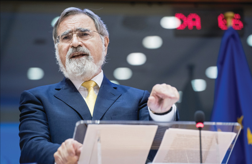 Lord Rabbi Jonathan Sacks: 'His output was astonishing and we were the beneficiaries.' (photo credit: EUROPEAN PARLIAMENT/FLICKR)