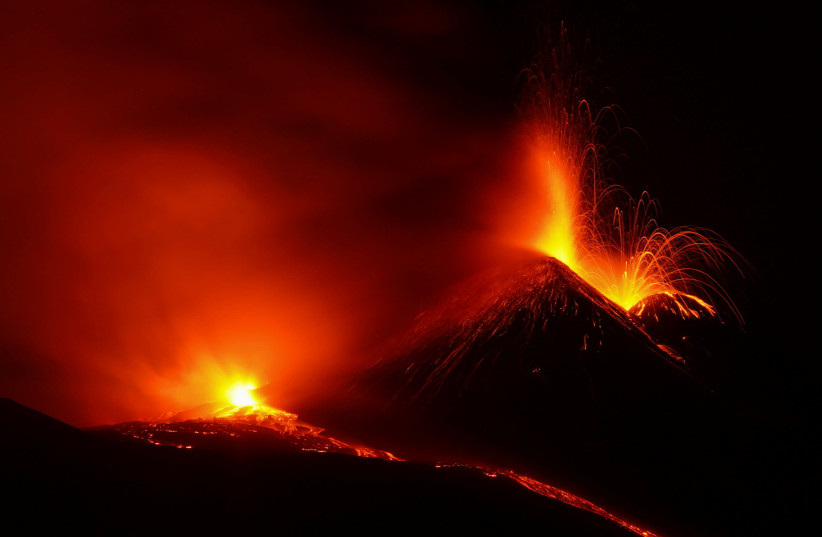 Eruption of Mount Etna, Europe's most active volcano (photo credit: REUTERS)