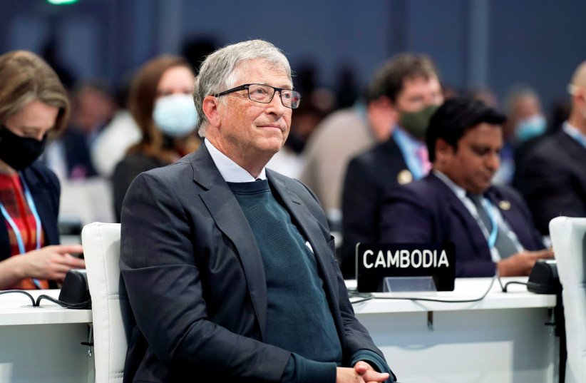  American Businessman Bill Gates listens during the "Accelerating Clean Technology Innovation and Deployment" event during UN Climate Change Conference (COP26) in Glasgow, Scotland, Britain November 2, 2021. (photo credit: EVAN VUCCI/POOL VIA REUTERS)