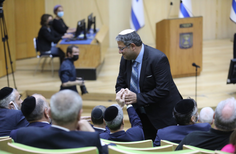  Itamar Ben-Gvir at the Knesset, April 6, 2022. (photo credit: MARC ISRAEL SELLEM)
