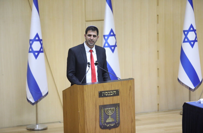  MK Shlomo Karhi speaks at emergency Knesset meeting, April 6, 2022. (photo credit: MARC ISRAEL SELLEM/THE JERUSALEM POST)