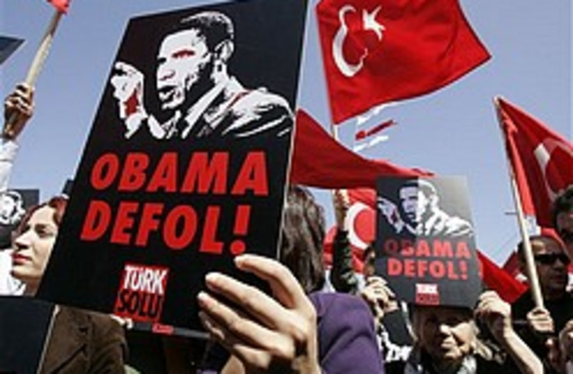 anti-obama protest turkey 248 88 ap (photo credit: AP)