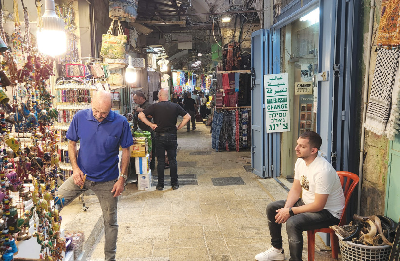  IN THE OLD City’s three main souks (markets), Butchers’ Market, Goldsmiths’ Market and Fragrances and Spices Market, more than 90% of the shops have closed.  (photo credit: KHALED ABU TOAMEH)