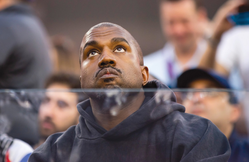  Kanye West attends the Cincinnati Bengals game against the Los Angeles Rams at SoFi Stadium earlier this year. (Mark J. Rebilas-USA TODAY Sports) (photo credit: REUTERS)