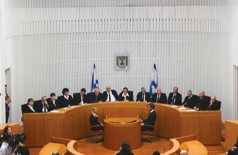  A view of Israel’s Supreme Court justices during a hearing. (photo credit: MARC ISRAEL SELLEM)