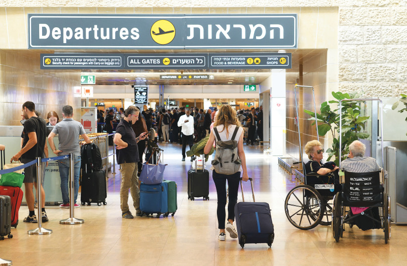  PASSENGERS DEPART Ben-Gurion Airport. Will airlines be adding new destinations? (photo credit: GILI YAARI/FLASH90)
