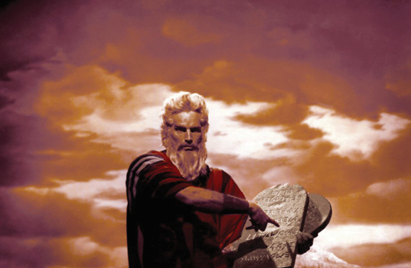  CHARLTON HESTON as Moses. (photo credit: WIKIPEDIA)