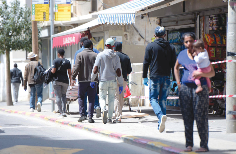  SOME OF THE thousands of asylum seekers, mainly from Sudan and Eritrea, who are living in Tel Aviv. (photo credit: AVSHALOM SASSONI)