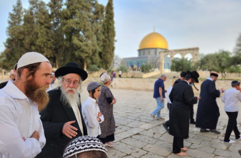  Jewish worshipers are seen at the Temple Mount on April 9, 2023 (photo credit: TEMPLE MOUNT ADMINISTRATION)