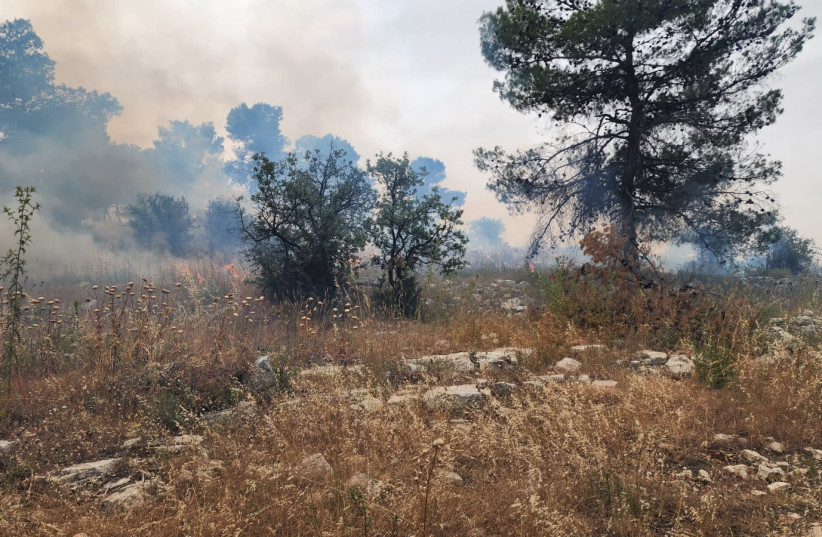  A fire near Kibbutz Kfar Etzion, May 27, 2023. (photo credit: FIRE AND RESCUE SERVICE)