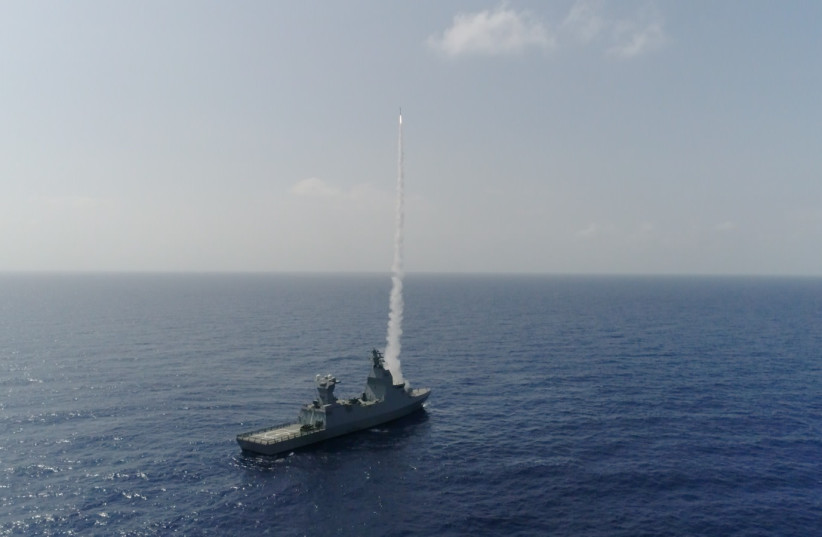   IDF runs successful tests on new naval Iron Dome system on May 29, 2023. (photo credit: ISRAEL DEFENSE MINISTRY)