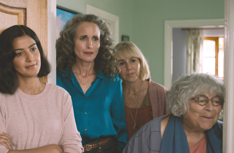  ANDIE MacDOWELL (second from left) with the cast of ‘My Happy Ending.’ (photo credit: United King Films)
