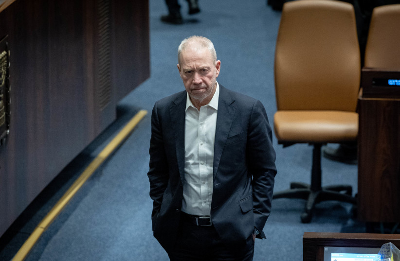  DEFENSE MINISTER Yoav Gallant appears in the Knesset last week for a vote on the state budget  (photo credit: YONATAN SINDEL/FLASH90)