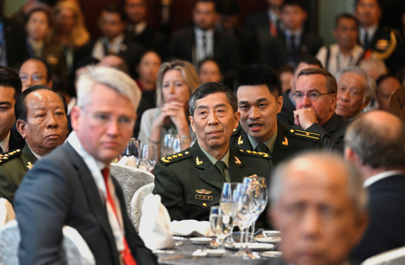 China’s Defence Minister Li Shangfu attends the 20th IISS Shangri-La Dialogue in Singapore June 2, 2023. (photo credit: CAROLINE CHIA/REUTERS)