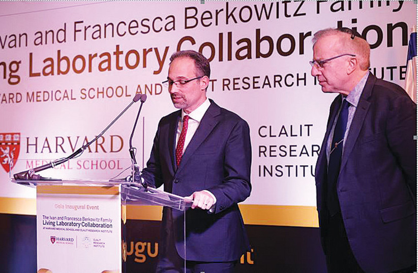  PROF. RAN BALICER (left) at the inauguration of the Clalit-Harvard Berkowitz Living Lab in Jerusalem, with Prof. Isaac Kohane, chairman of the Department of Biomedical Informatics at Harvard Medical School.  (photo credit: CLALIT HEALTH SERVICES)