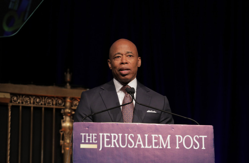  New York City Mayor Eric Adams at the Jerusalem Post 2023 Annual Conference in New York, June 5, 2023 (photo credit: OHAD KAB/THE JERUSALEM POST)