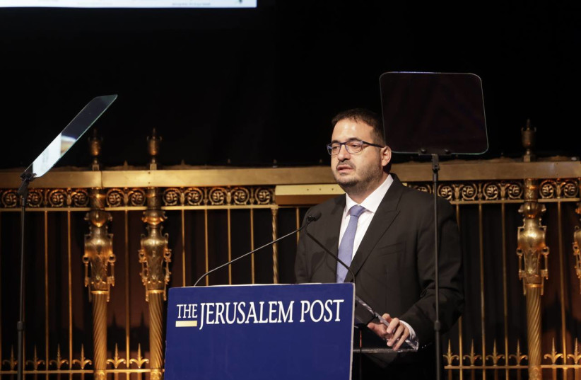  Nofar Energy chairman Ofer Yannay is seen speaking at The Jerusalem Post Annual Conference in New York, on June 5, 2023. (photo credit: MARC ISRAEL SELLEM/THE JERUSALEM POST)