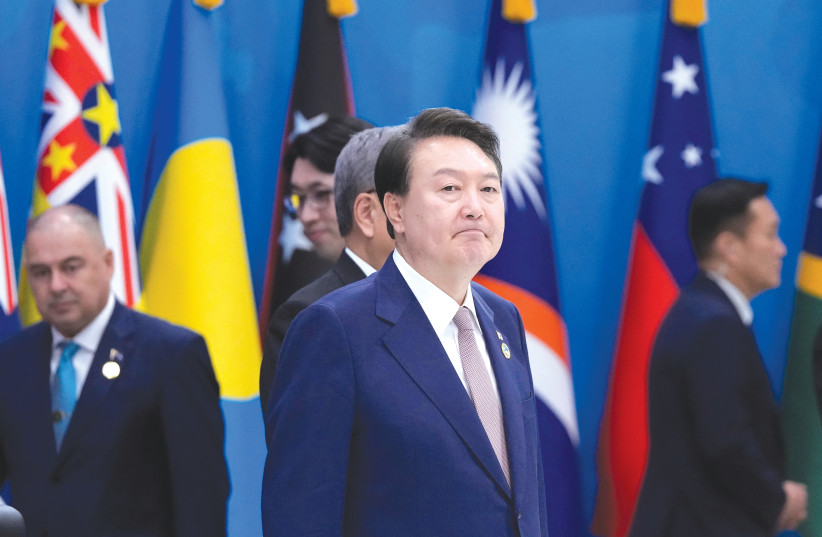  SOUTH KOREAN President Yoon Suk Yeol attends the Korea-Pacific Islands Summit in Seoul, last week. (photo credit: Ahn Young-joon/Reuters)