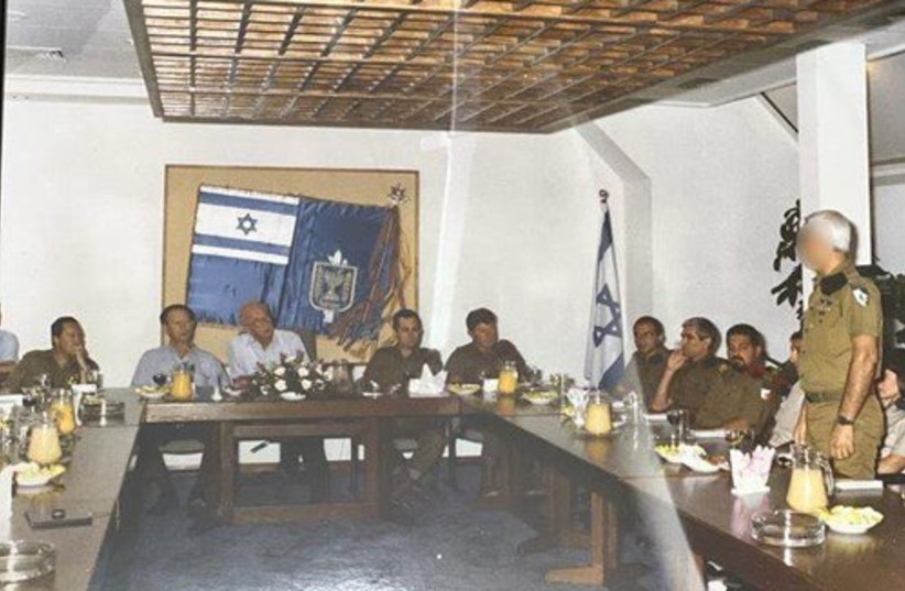  IDF SWO (res.) E. is seen meeting with senior military officials to discuss Iran in this undated photo. (photo credit: IDF SPOKESPERSON'S UNIT)