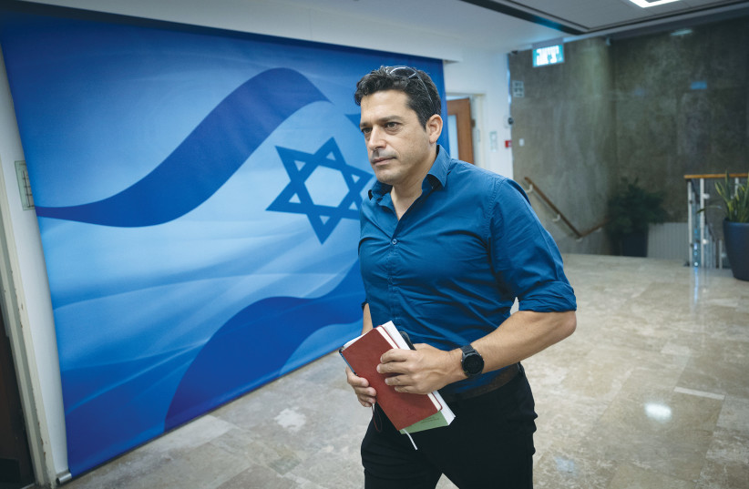  DIASPORA AFFAIRS MINISTER Amichai Chikli arrives for a cabinet meeting in Jerusalem. The state must include Diaspora-Israel ties in the curriculum of every Jewish student in the country, says the writer.  (photo credit: YONATAN SINDEL/FLASH90)