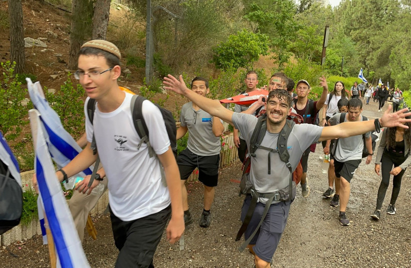  Participants in the annual Aharai trek to Jerusalem. (photo credit: NASTYA TORBOVSKY)