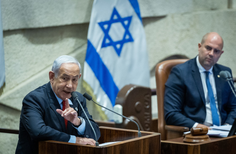  Israeli Prime Minister Benjamin Netanyahu is seen at the Knesset. The prime minister has proposed using the Shin Bet to combat Arab sector crime. (photo credit: YONATAN SINDEL/FLASH90)