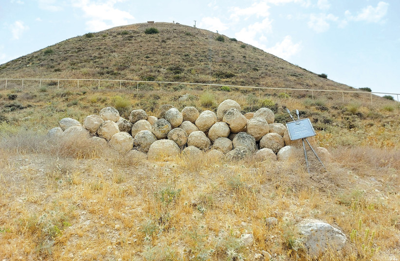  The rolling stones at Herodium. (photo credit: STEVE LINDE)