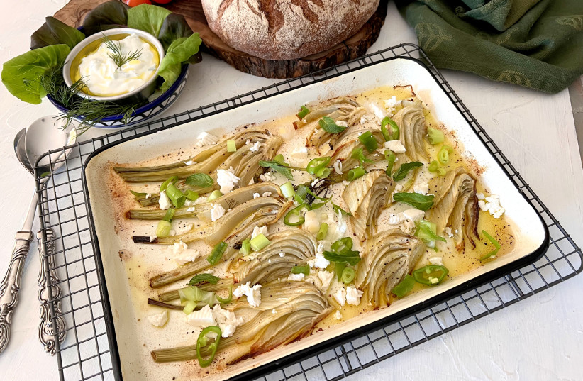  Roasted fennel with Bulgarian cheese (photo credit: PASCALE PEREZ-RUBIN)