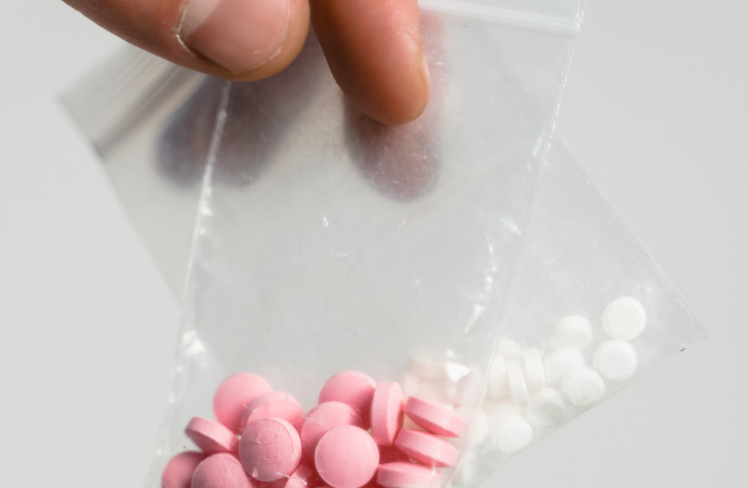  An illustrative image of drugs in plastic bags, reminiscent of party drugs such as MDMA (ecstasy). (photo credit: PEXELS)