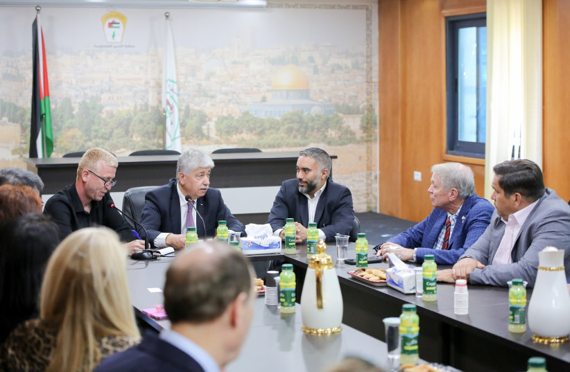  Lincoln Club delegation meets with Palestinian Authority Social Development Minister Ahmed Majdalani in Ramallah, West Bank, June 2023.  (photo credit: Courtesy)