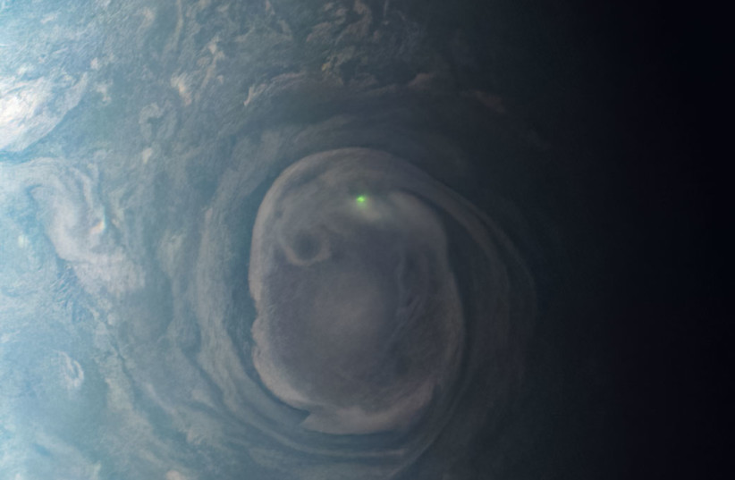  Image of lightning on Jupiter captured by NASA. (photo credit: NASA/JPL-Caltech/SWRI/MSSS)