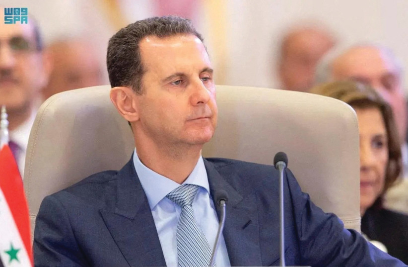  SYRIAN PRESIDENT Bashar Assad attends the Arab League summit in Jeddah last month.  (photo credit: SAUDI PRESS AGENCY/REUTERS)