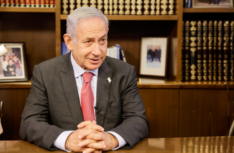   Prime Minister Benjamin Netanyahu in an interview with The Jerusalem Post. (photo credit: MARC ISRAEL SELLEM/THE JERUSALEM POST)