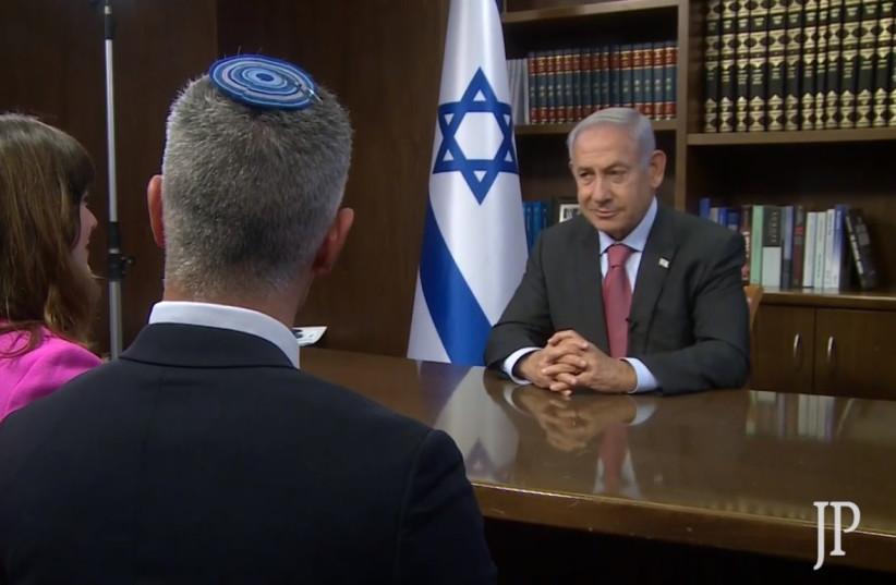  Prime Minister Benjamin Netanyahu in an interview with The Jerusalem Post. (photo credit: JERUSALEM POST)