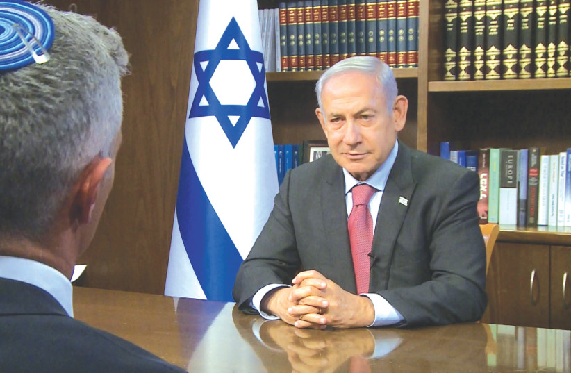  PRIME MINISTER Benjamin Netanyahu speaks to The Jerusalem Post this week. (photo credit: SCREEN CAPTURE)