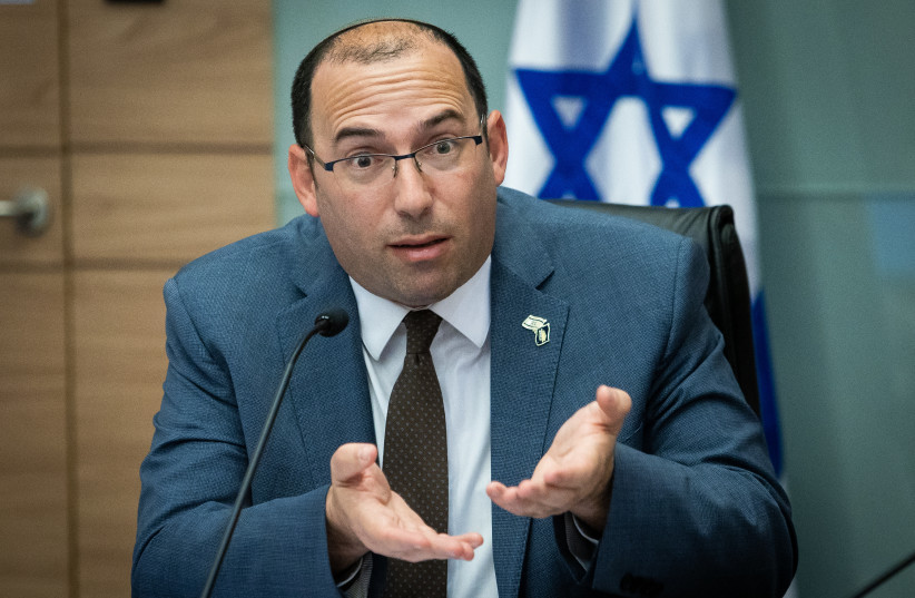  MK Simcha Rothman, Head of the Constitution, Law and Justice Committee seen during a meeting at the Knesset in Jerusalem on June 20, 2023 (photo credit: OREN BEN HAKOON/FLASH90)