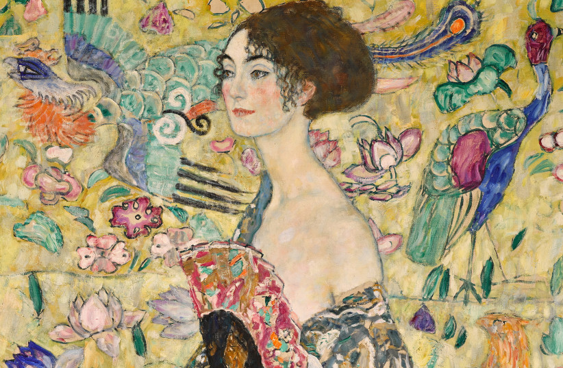  The last-ever portrait Austrian artist Gustav Klimt painted before he died, "Lady with a Fan", is set for auction at Sotheby's in London, Britain, in this undated handout image released on June 26, 2023 (photo credit: REUTERS)