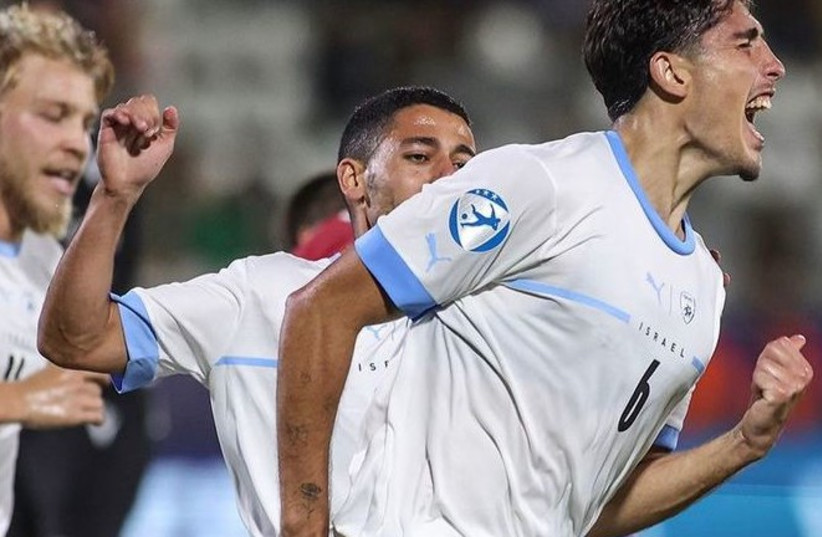   ISRAEL MIDFIELDER Omri Gandelman (right) scored the lone goal in the blue-and-white 1-0 victory over the Czech Republic at the Under-21 European Championship in Georgia. (photo credit: ISRAEL FOOTBALL ASSOCIATION)