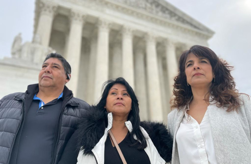  NITSANA DARSHAN-LEITNER of Shurat HaDin with the family of Nohemi Gonzalez: Taking it to the Supreme Court (photo credit: SHURAT HADIN)