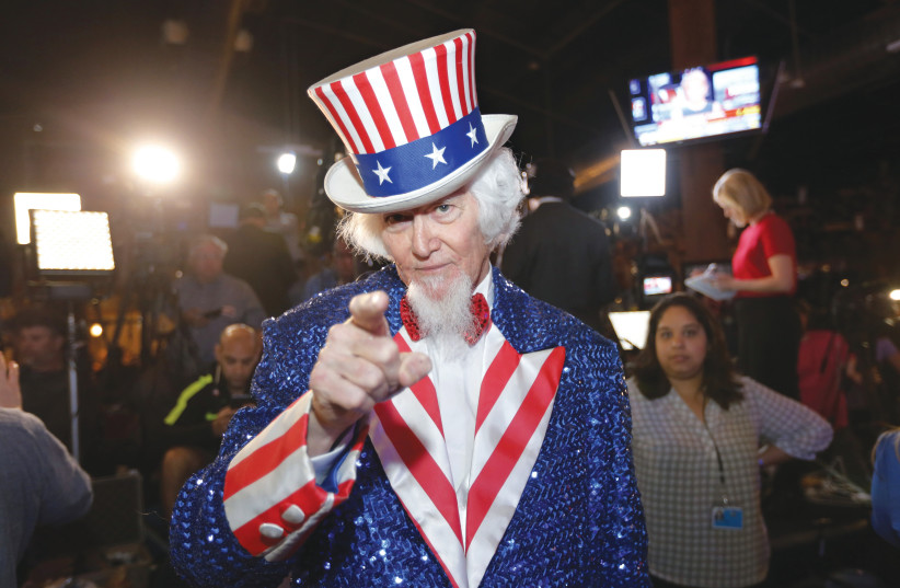  UNCLE SAM: Dressed up as the US Federal Government’s national personification. (photo credit: Erich Schlegel/Getty Images)