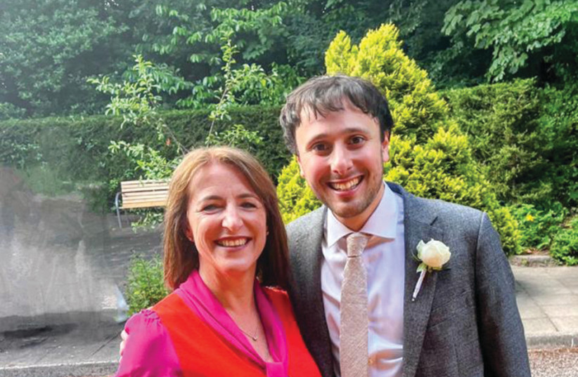  THE WRITER and Dan are all smiles at his wedding on Sunday. (photo credit: ANDREA SAMUELS)