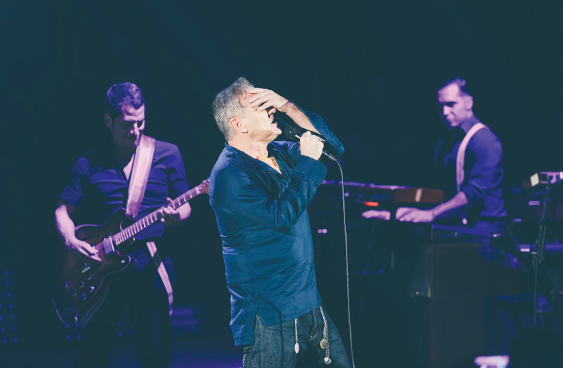  MORRISSEY IN ACTION during his 2016 show in Israel. (photo credit: ORIT PNINI)