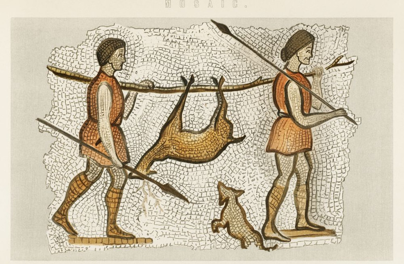  A mosaic depicting hunters (photo credit: RAWPIXEL)