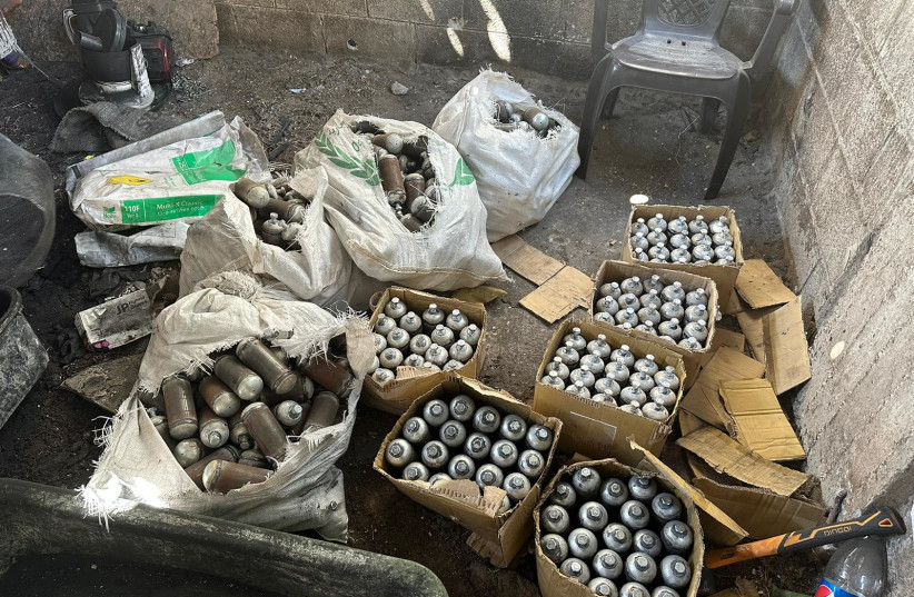  Explosives found by IDF in the Jenin refugee camp on July 3, 2023  (photo credit: IDF SPOKESPERSON'S UNIT)