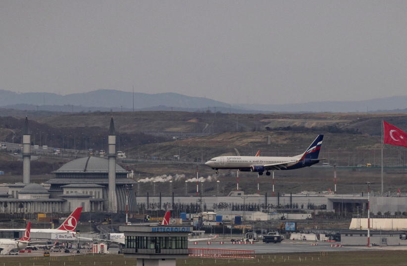  An Aeroflot Boeing 737-8LJ aircraft lands at Istanbul International Airport in Istanbul, Turkey December 13, 2022 (photo credit: REUTERS/UMIT BEKTAS)