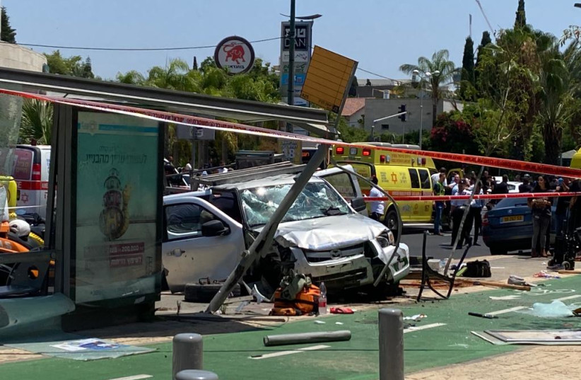  Scene of the violent incident in Tel Aviv on July 4, 2023. (photo credit: AVSHALOM SASSONI/MAARIV)