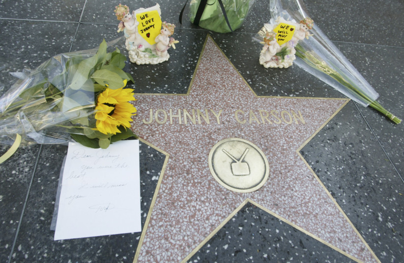  JOHNNY CARSON’S star on the Hollywood Walk of Fame in LA: Schiff tried to get on Carson’s show for 20 years. (photo credit: LEE CELANO/REUTERS)