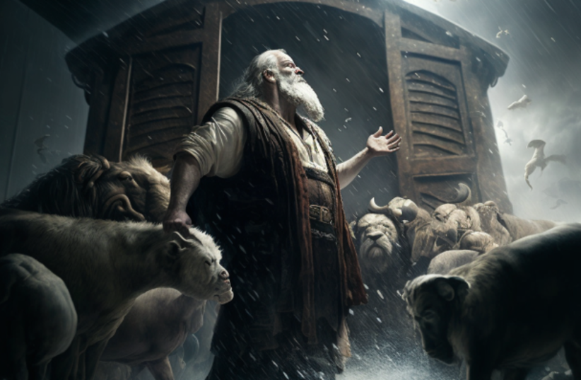  An image of the biblical Noah's Ark story made by artificial intelligence thanks to BiblePics. (photo credit: Biblepics.co)