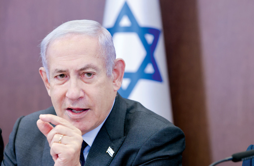  Israeli Prime Minister Benjamin Netanyahu addresses his cabinet on July 2, 2023. (photo credit: MARC ISRAEL SELLEM)